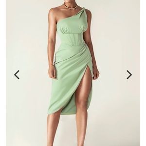 Corset Satin Midi Dress